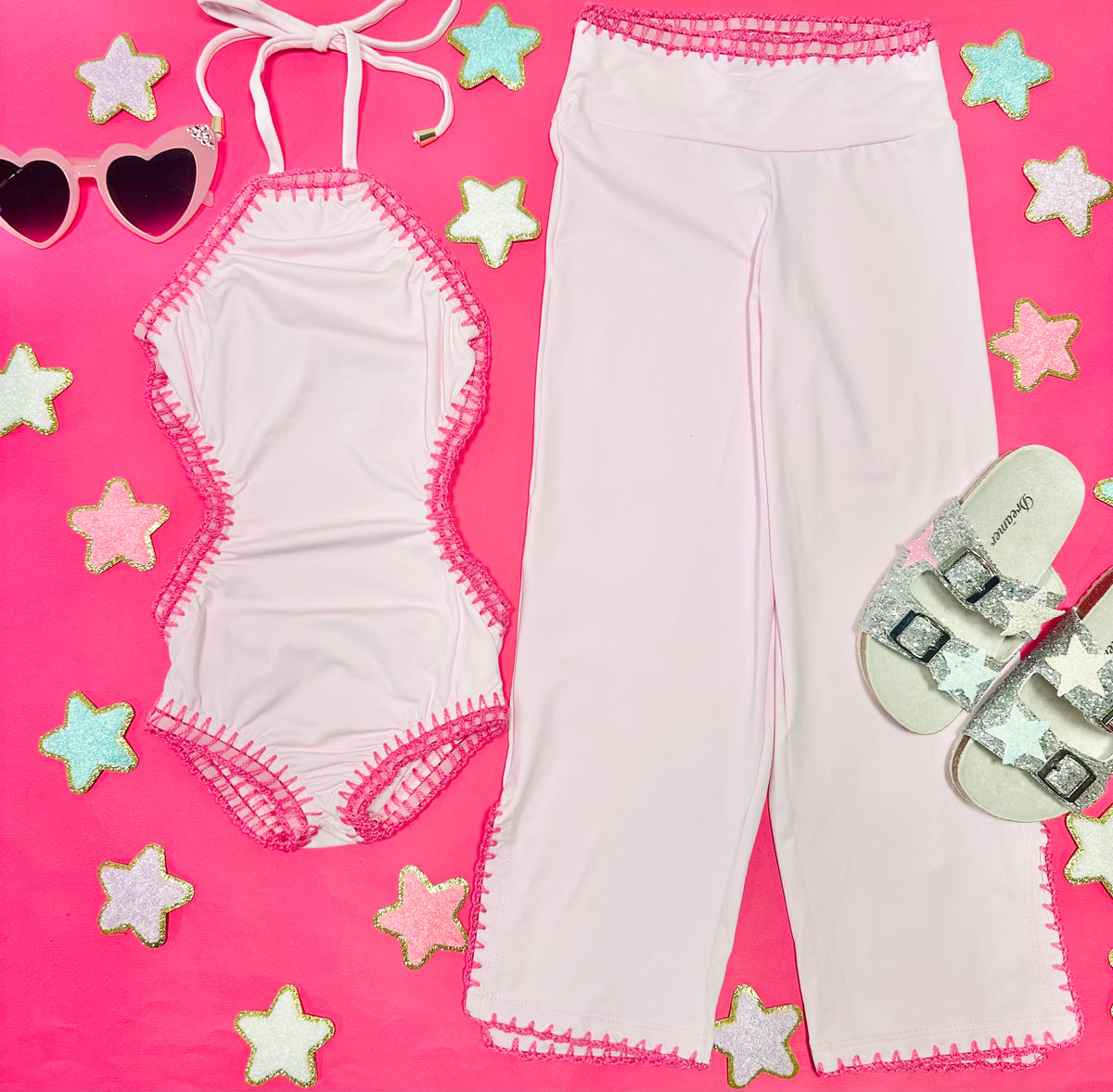 CROCHET TRIM MESH COVER UP PANTS