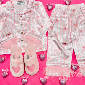 BOWS SILKY SET W/ FEATHERS