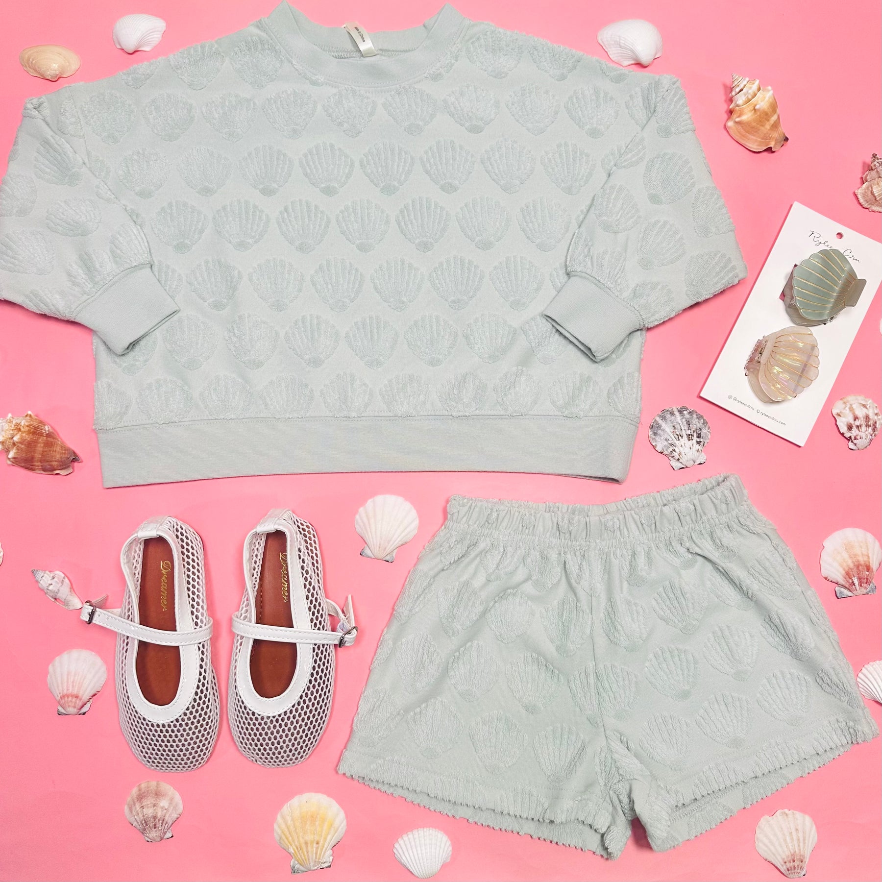 SEASHELLS KARLI SWEATSHIRT AND SHORTS SET