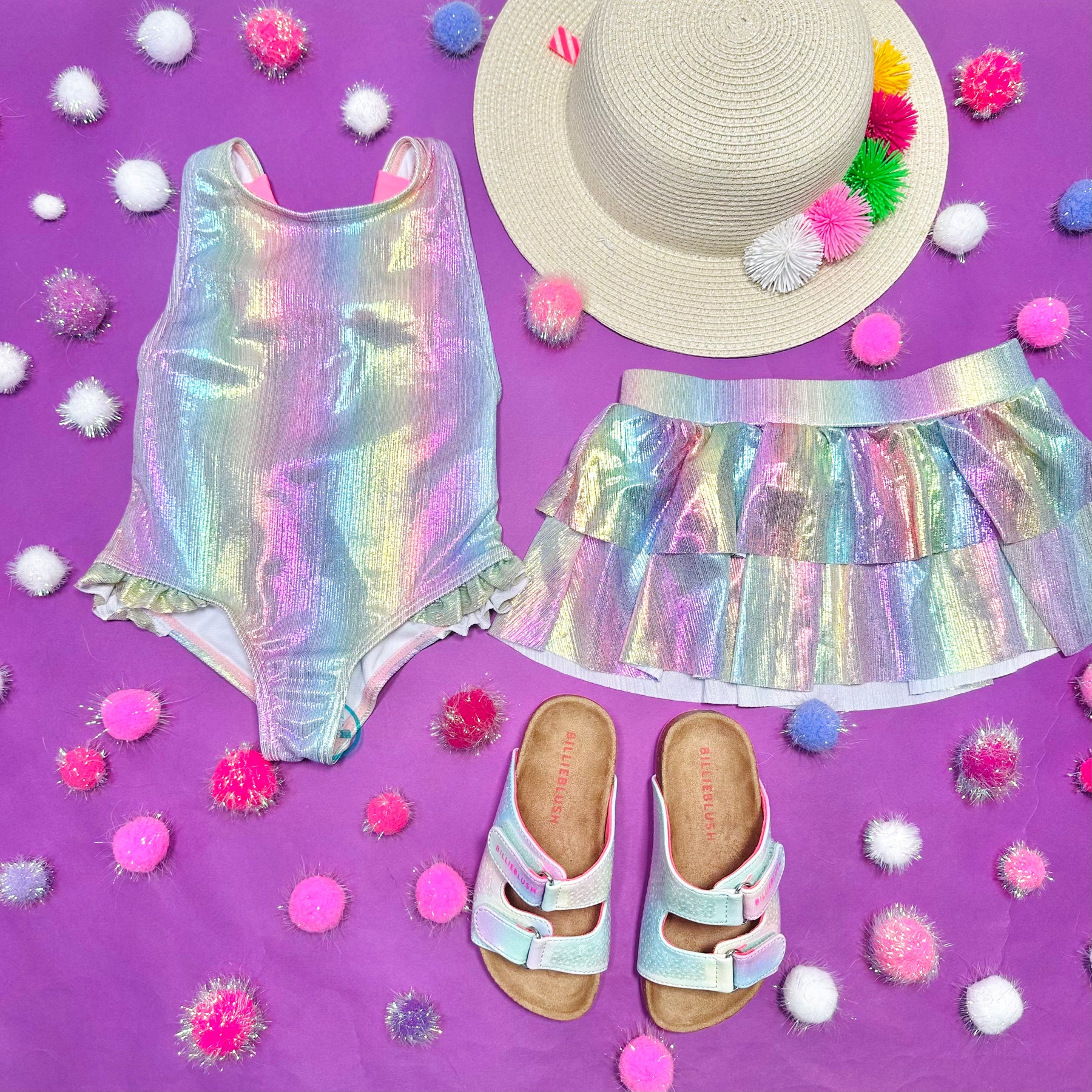 FLOUNCE IRIDESCENT SWIM SKIRT