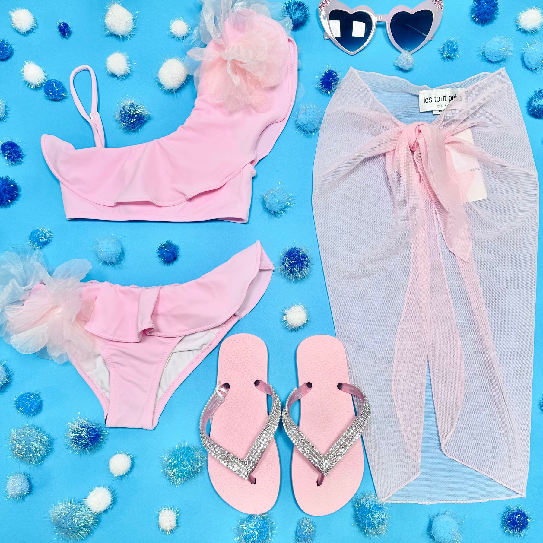 JUNIA TULLE ONE SIDED TWO PIECE BIKINI