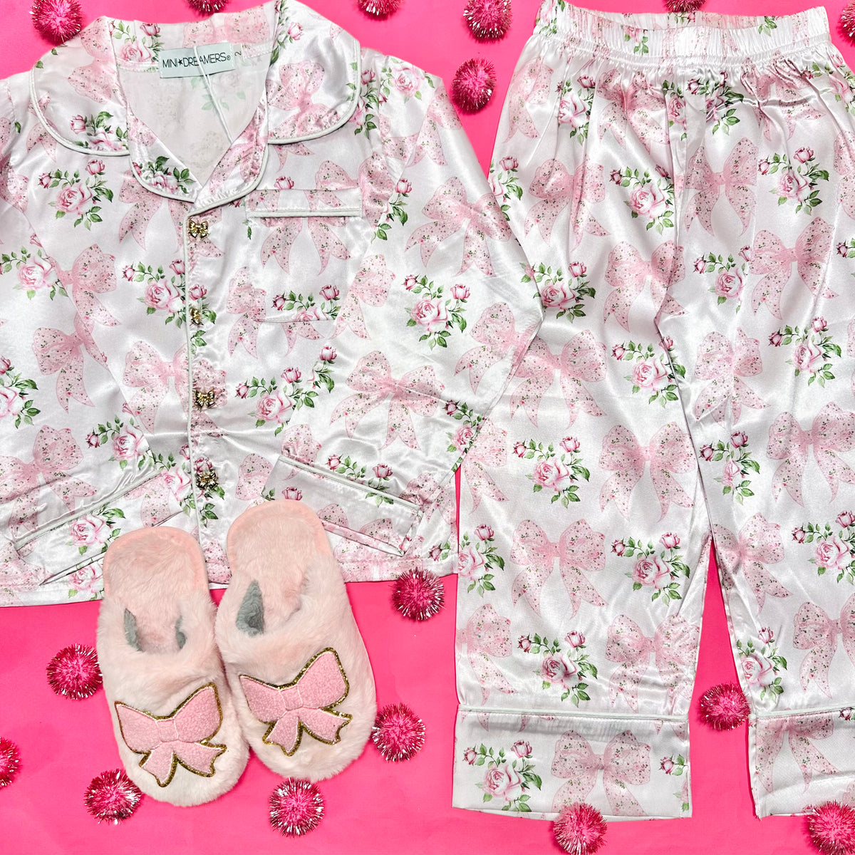VINTAGE BOW SILKY SET
