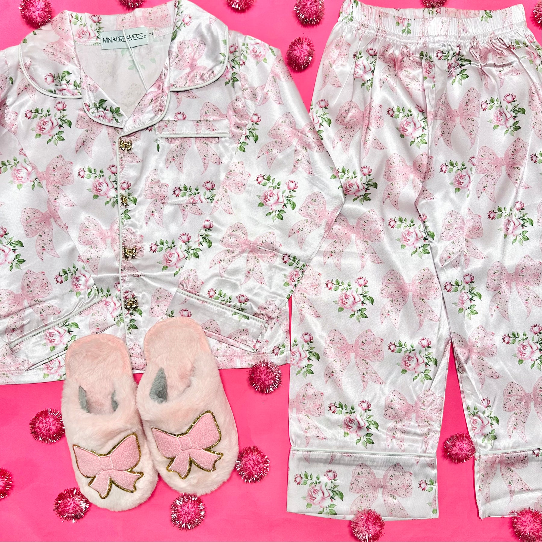 VINTAGE BOW SILKY SET