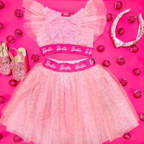 BARBIE ICON SEQUIN TUTU CROP TOP AND SKIRT SET