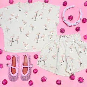 RAEGAN FLAMINGO TSHIRT AND SHORTS SET