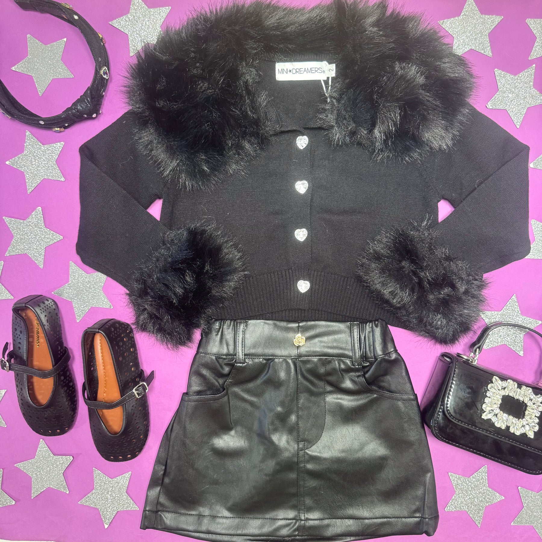 VIVIAN FAUX FUR TRIM CARDIGAN