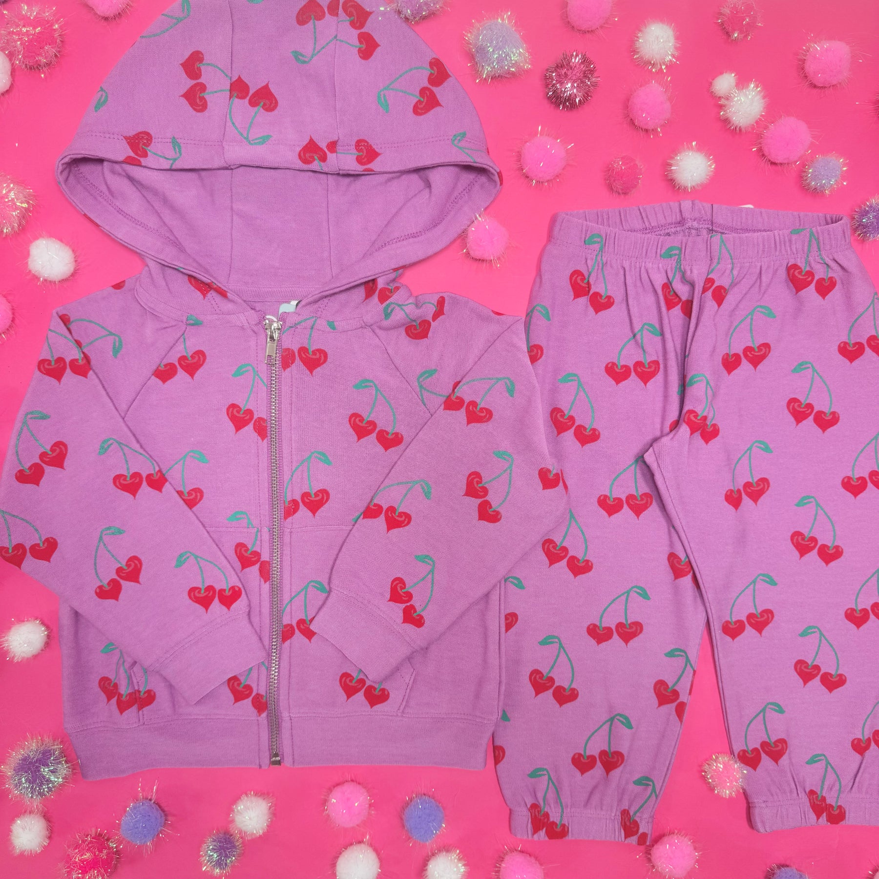 CHERRY SWEETHEART ZIP UP HOODIE - CHASER KIDS - HOODIES