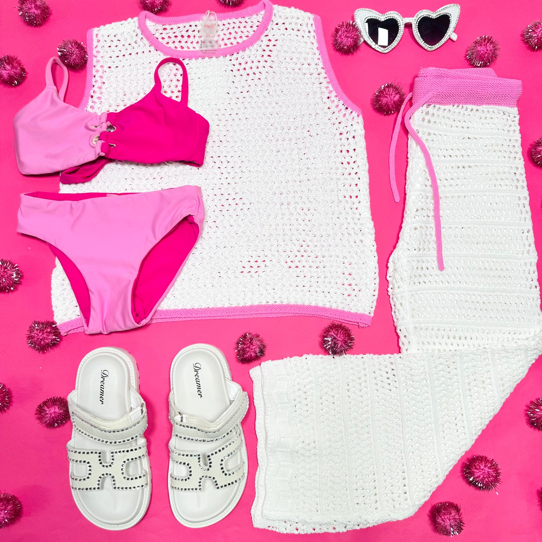 CHLOE CROCHET COVER UP TOP AND PANTS SET