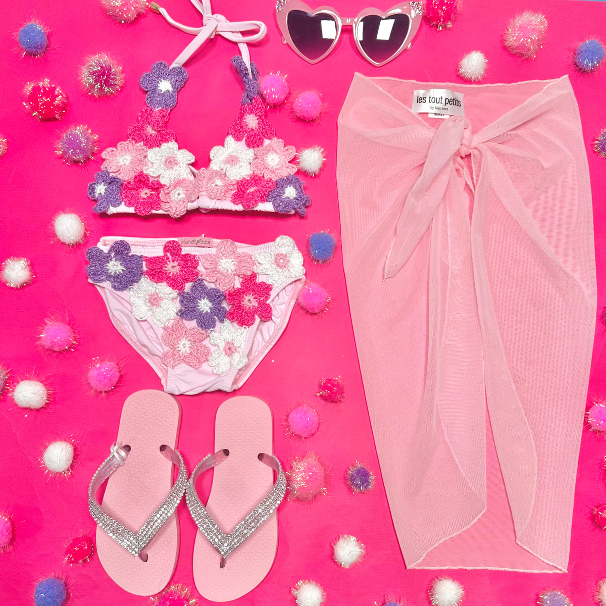 FLORAL CROCHET TWO PIECE BIKINI