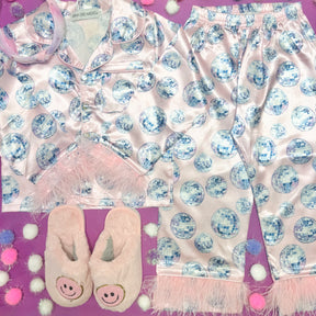 DISCO BALL SILKY SET W/ FEATHERS