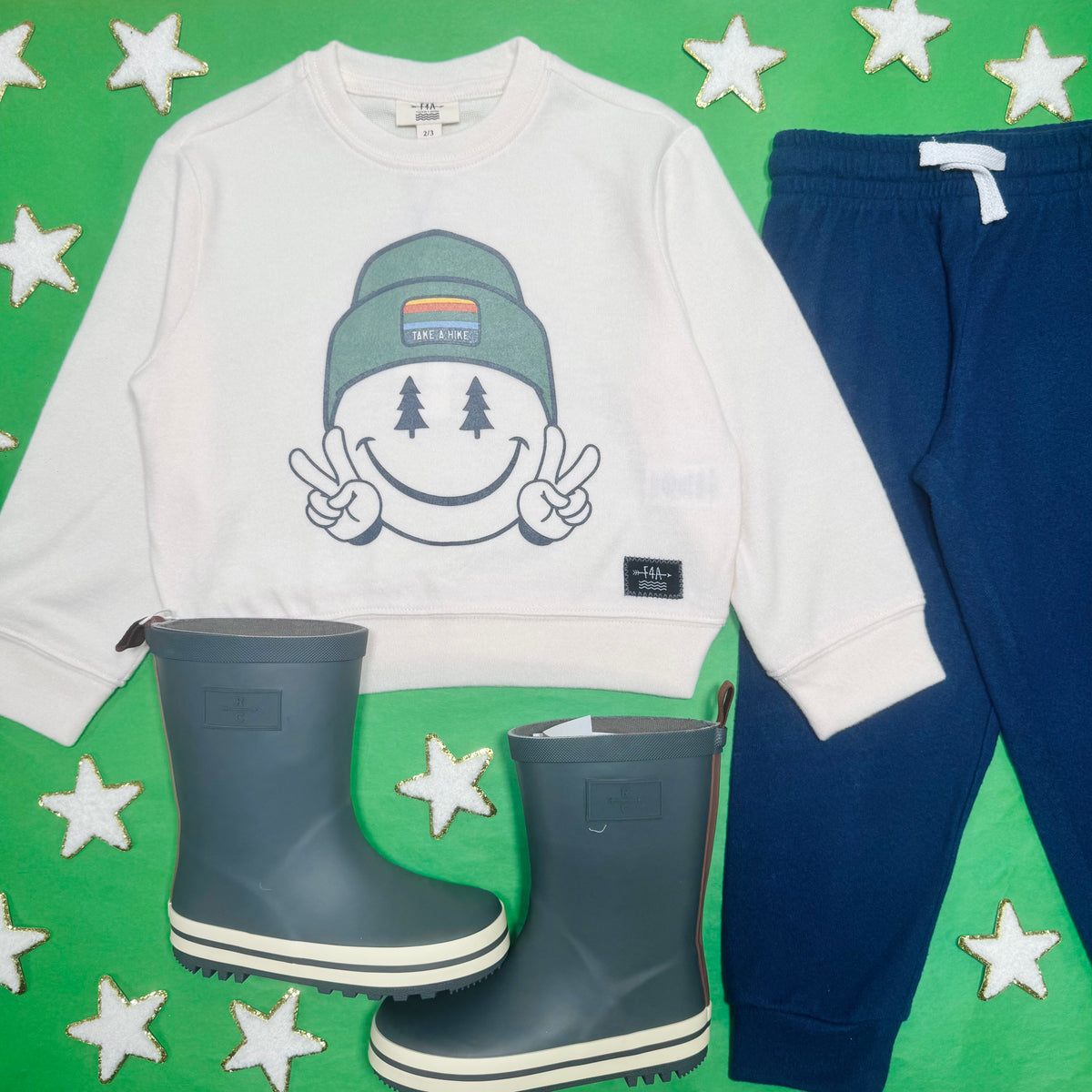 TAKE A HIKE SMILEY FACE HACCI SWEATSHIRT