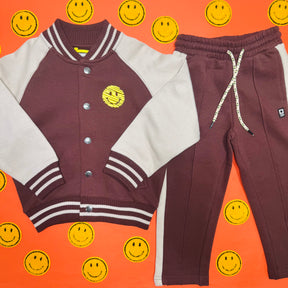 VARSITY SMILEY BITTER CHOCOLATE JACKET