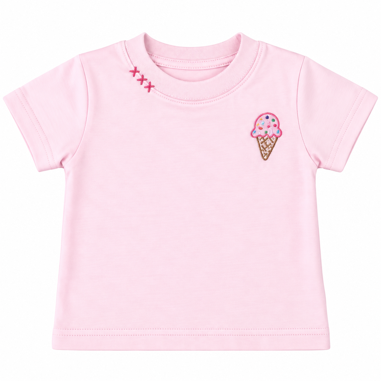 ICE CREAM CONE W/ SPRINKLES EMBROIDERED TSHIRT (PREORDER)