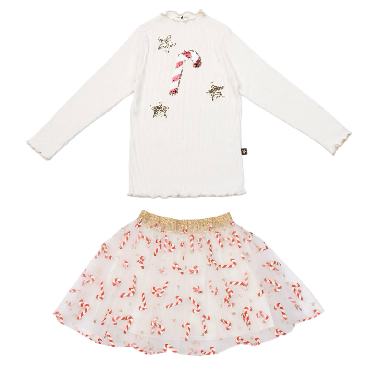 CANDY CANE TOP AND SKIRT SET