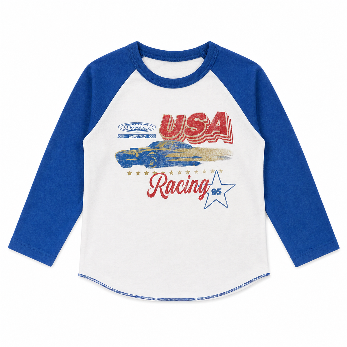 USA RACING RAGLAN LONG SLEEVE TSHIRT