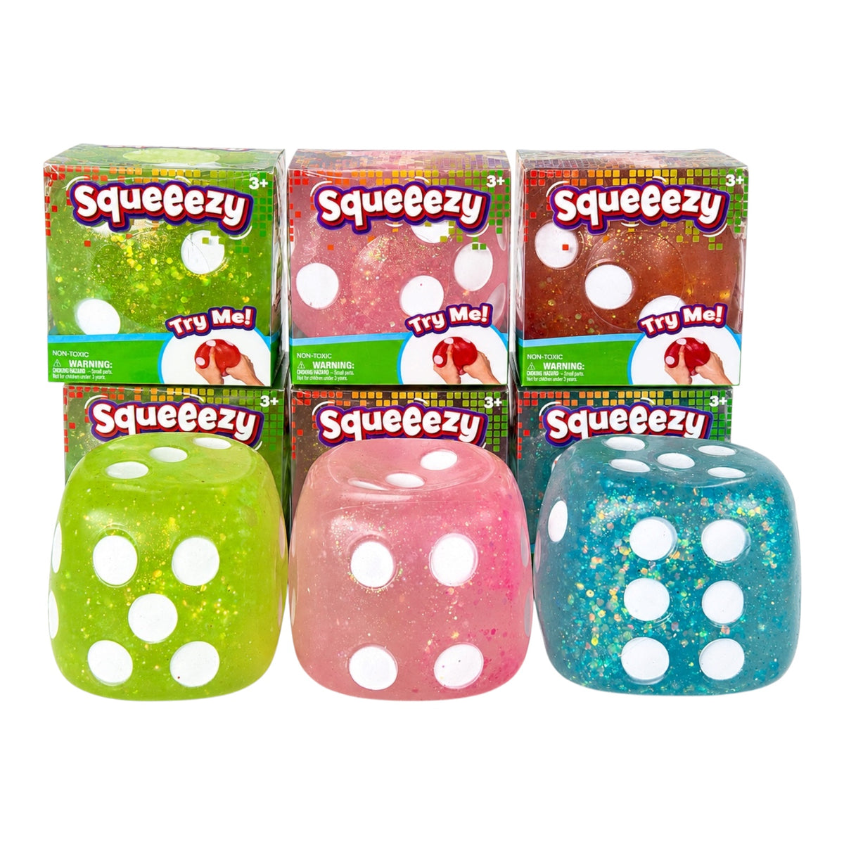 JUMBO GLITTER DICE SUGAR SQUISHY - MINI DREAMERS - TOYS