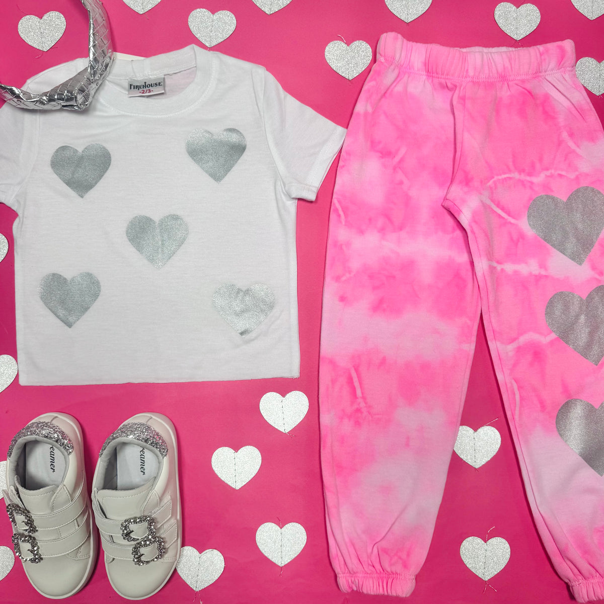 METALLIC HEARTS TSHIRT - SHORT SLEEVE TOPS