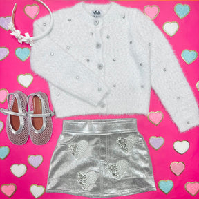 CRYSTAL HEART METALLIC SKORT - MIA NEW YORK - SKIRTS