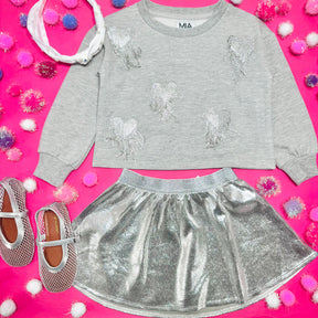 METALLIC SKATER SKIRT
