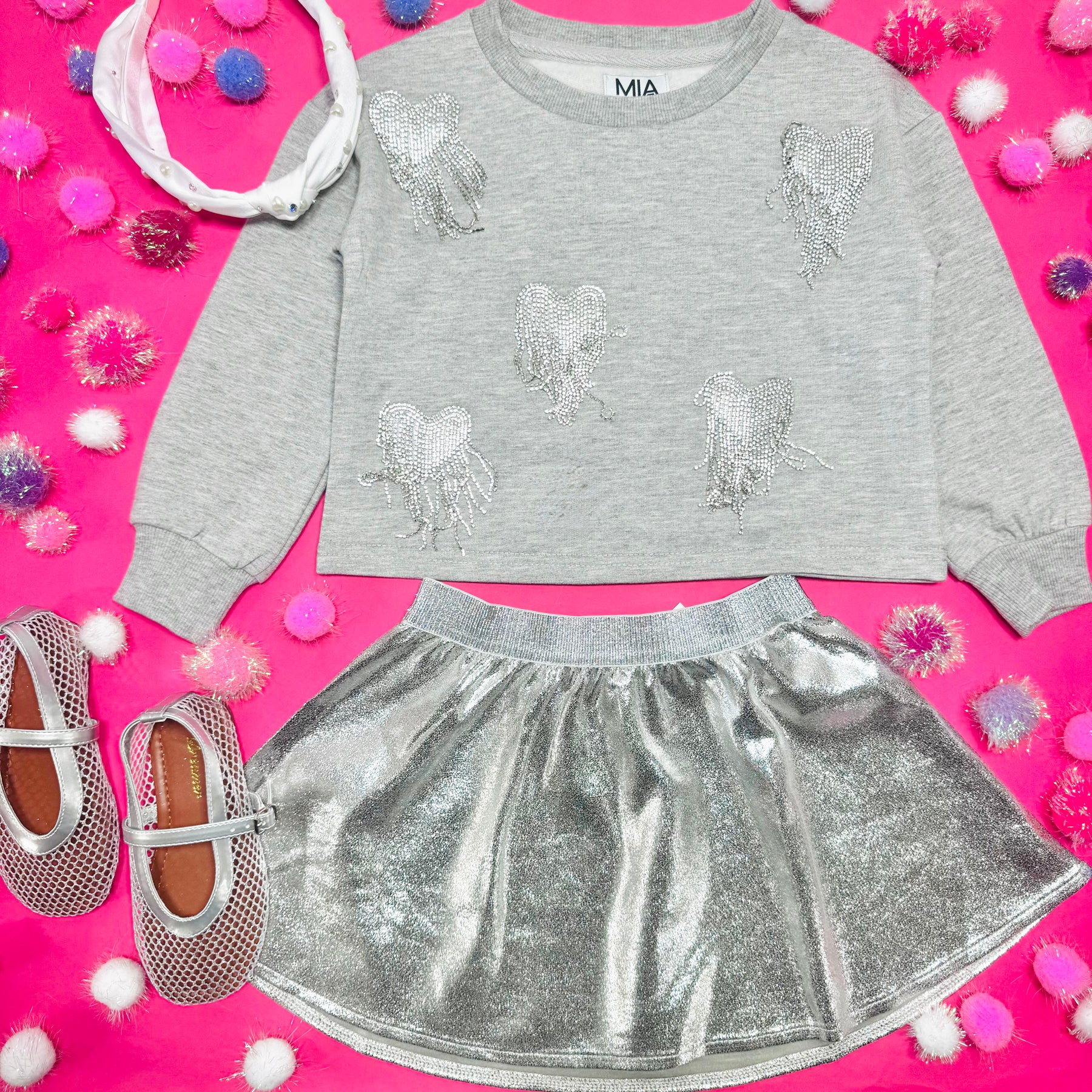 BLING HEART SWEATSHIRT - MIA NEW YORK - SWEATERS