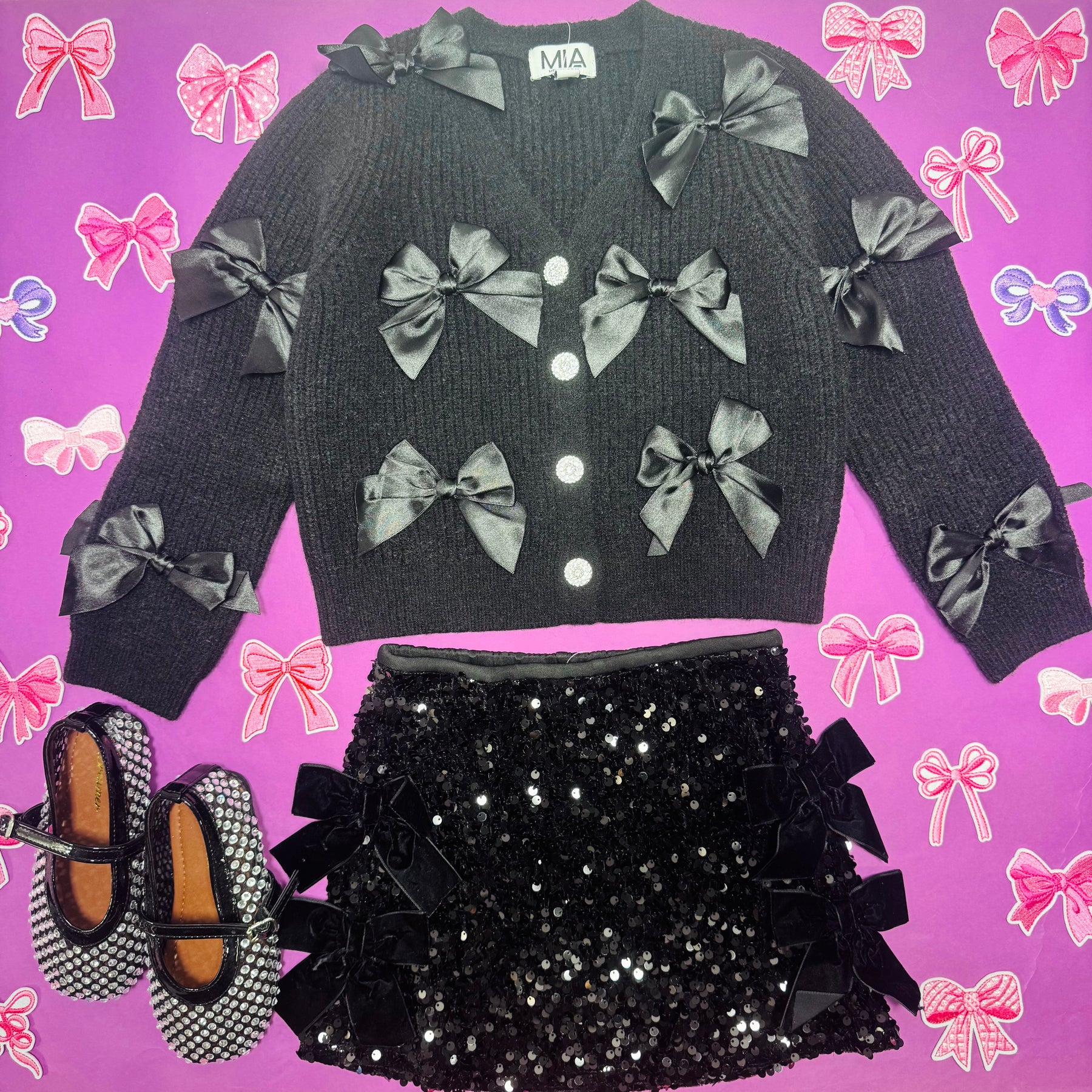 SEQUIN BOW SKORT - MIA NEW YORK - SKIRTS