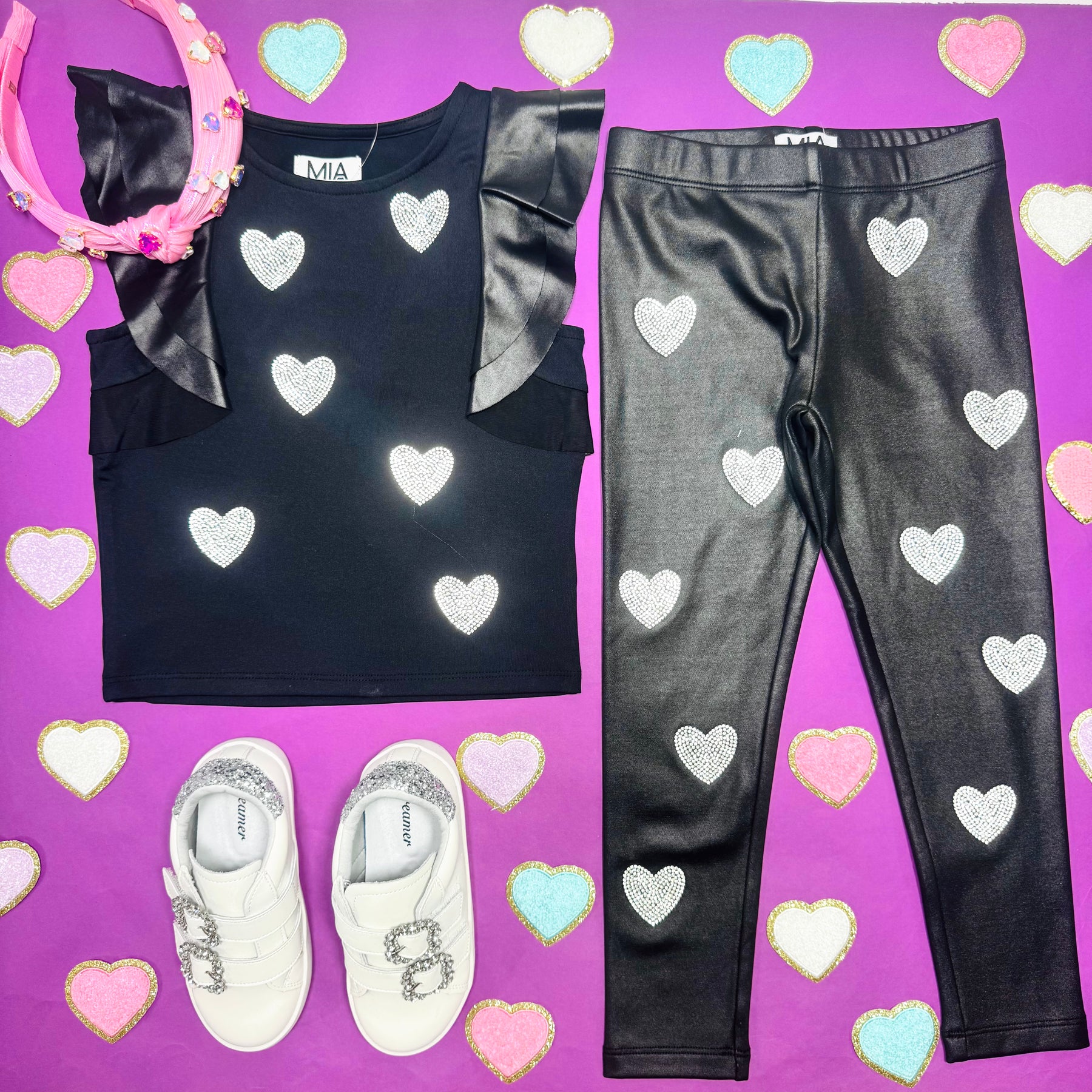 CRYSTAL HEART FLUTTER TOP