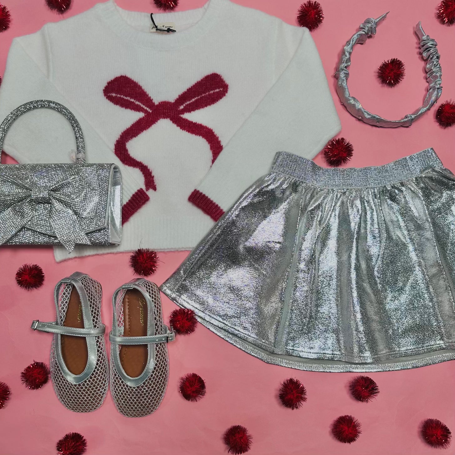 METALLIC SKATER SKIRT