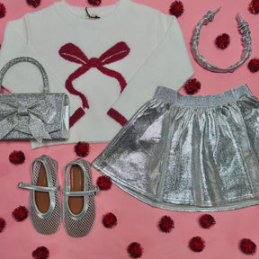 METALLIC SKATER SKIRT