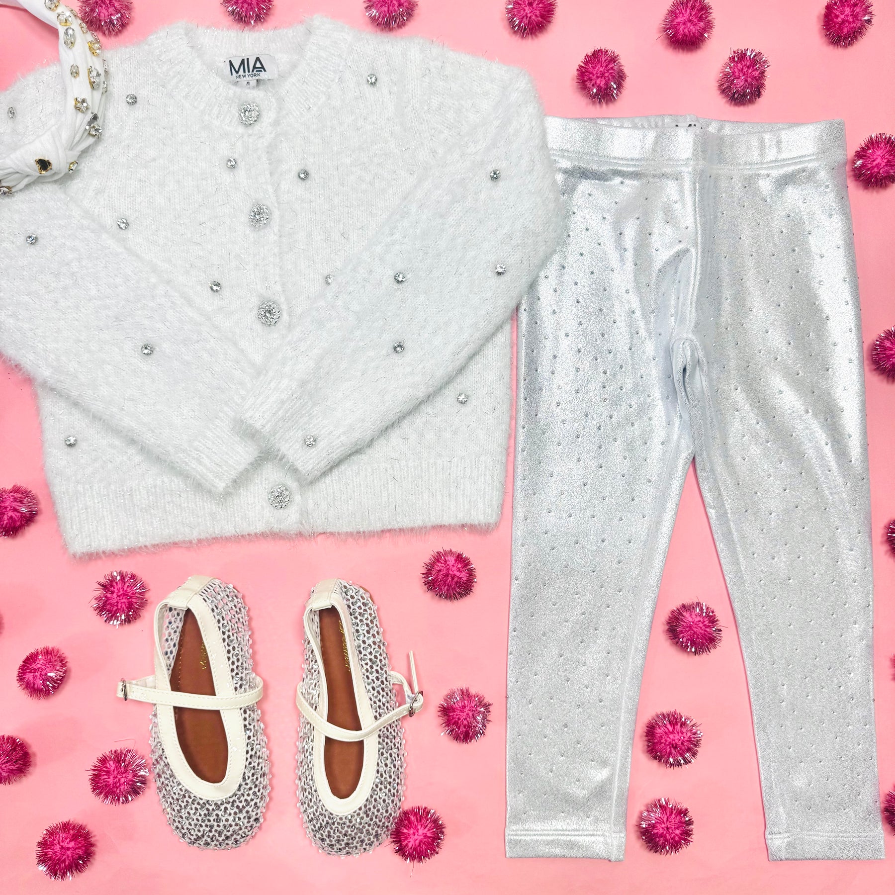 FUZZY JEWELED CARDIGAN