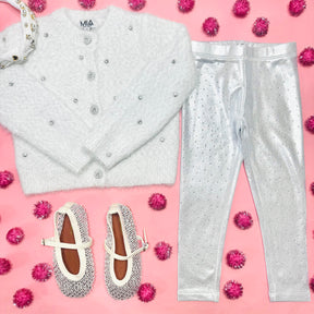 FUZZY JEWELED CARDIGAN
