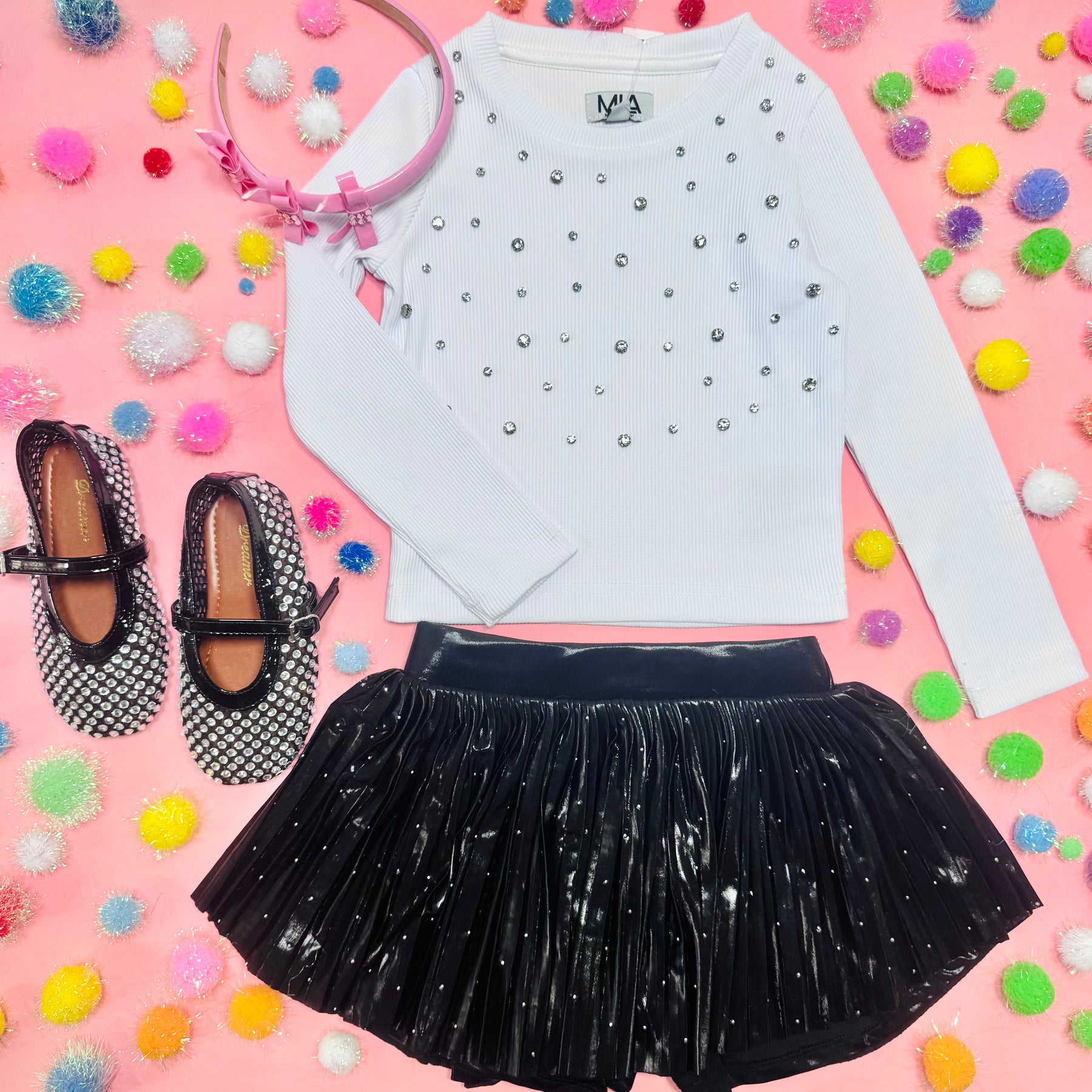 STUDDED PLEATED SKORT - MIA NEW YORK - SKIRTS