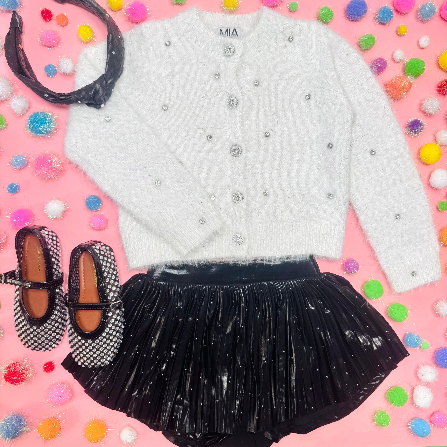 STUDDED PLEATED SKORT - MIA NEW YORK - SKIRTS