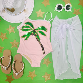 COCO PALM FLIP SEQUIN ONE PIECE SWIMSUIT