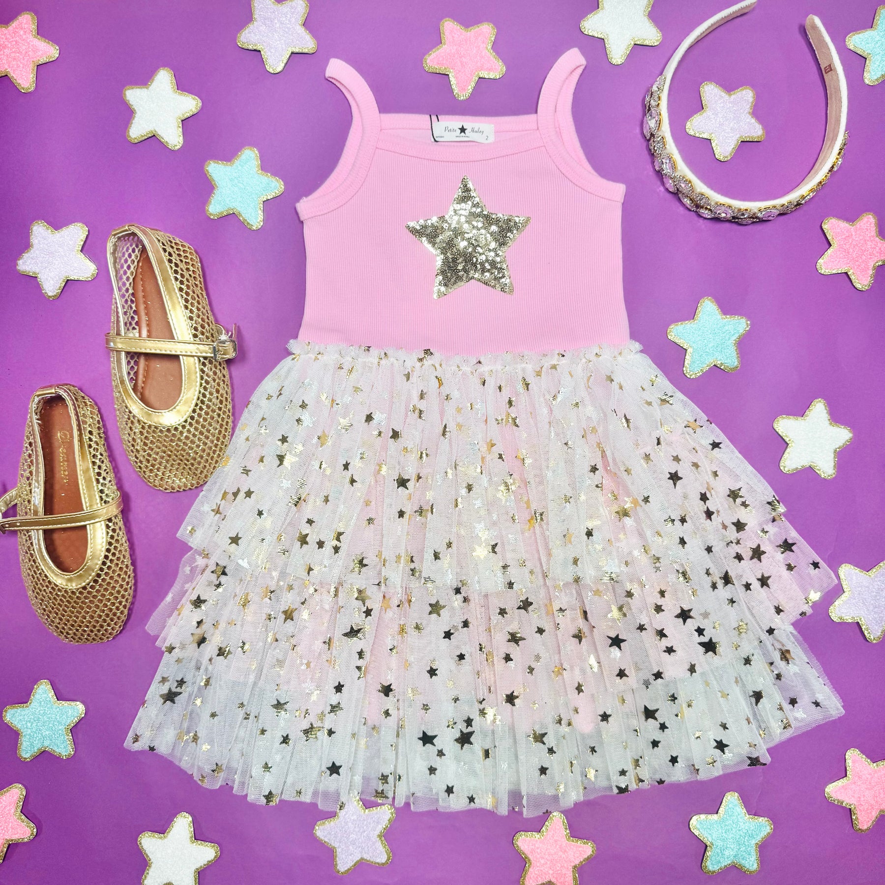 STARS NORA 3 LAYERED TUTU DRESS 6M / PINK STARS NORA 3 LAYERED TUTU DRESS 6M / PINK