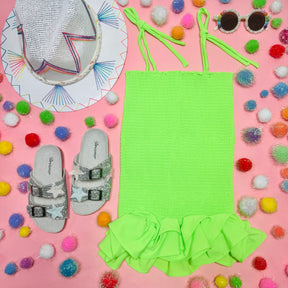 LIME BILLIE SMOCKED DRESS