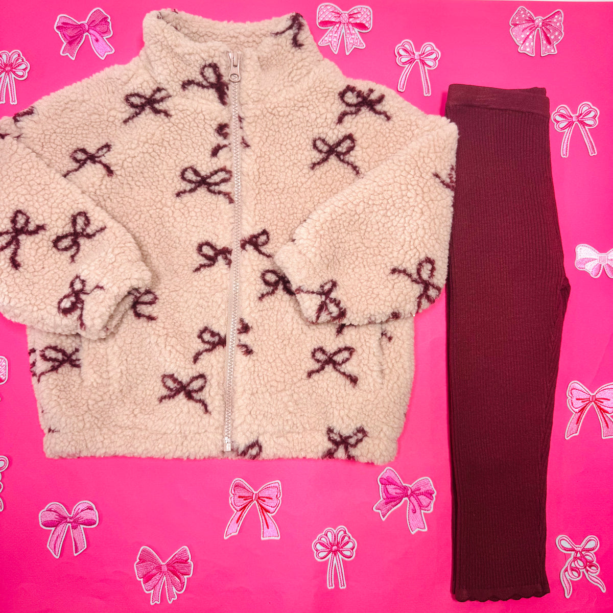 COCO BOWS FUZZY JACKET - JACKETS