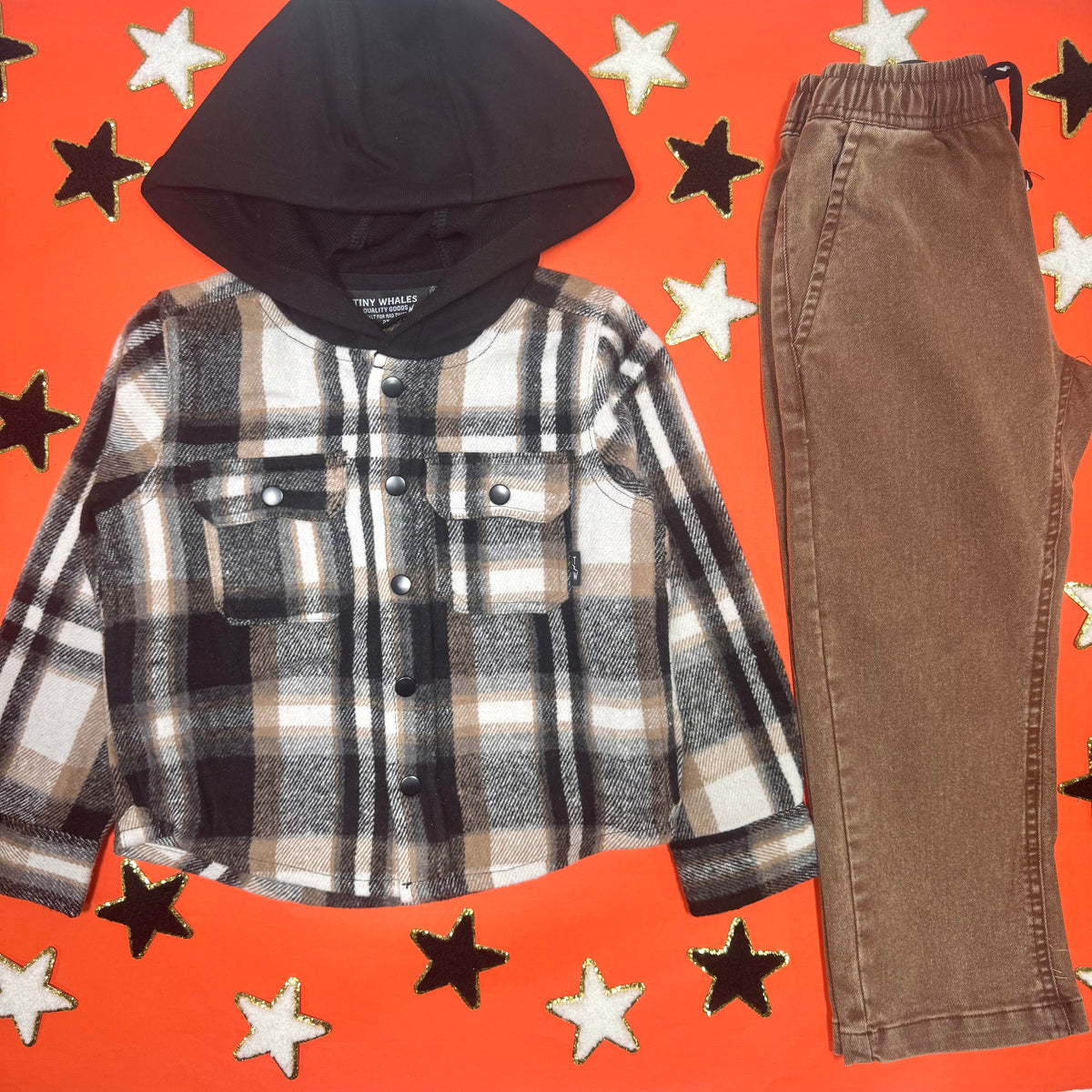 WOODSMAN HOODED FLANNEL SHACKET - JACKETS