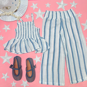 ISLA STRIPE SMOCKED TOP