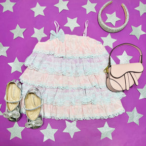 ISLA LACE RUFFLE LAYERED DRESS