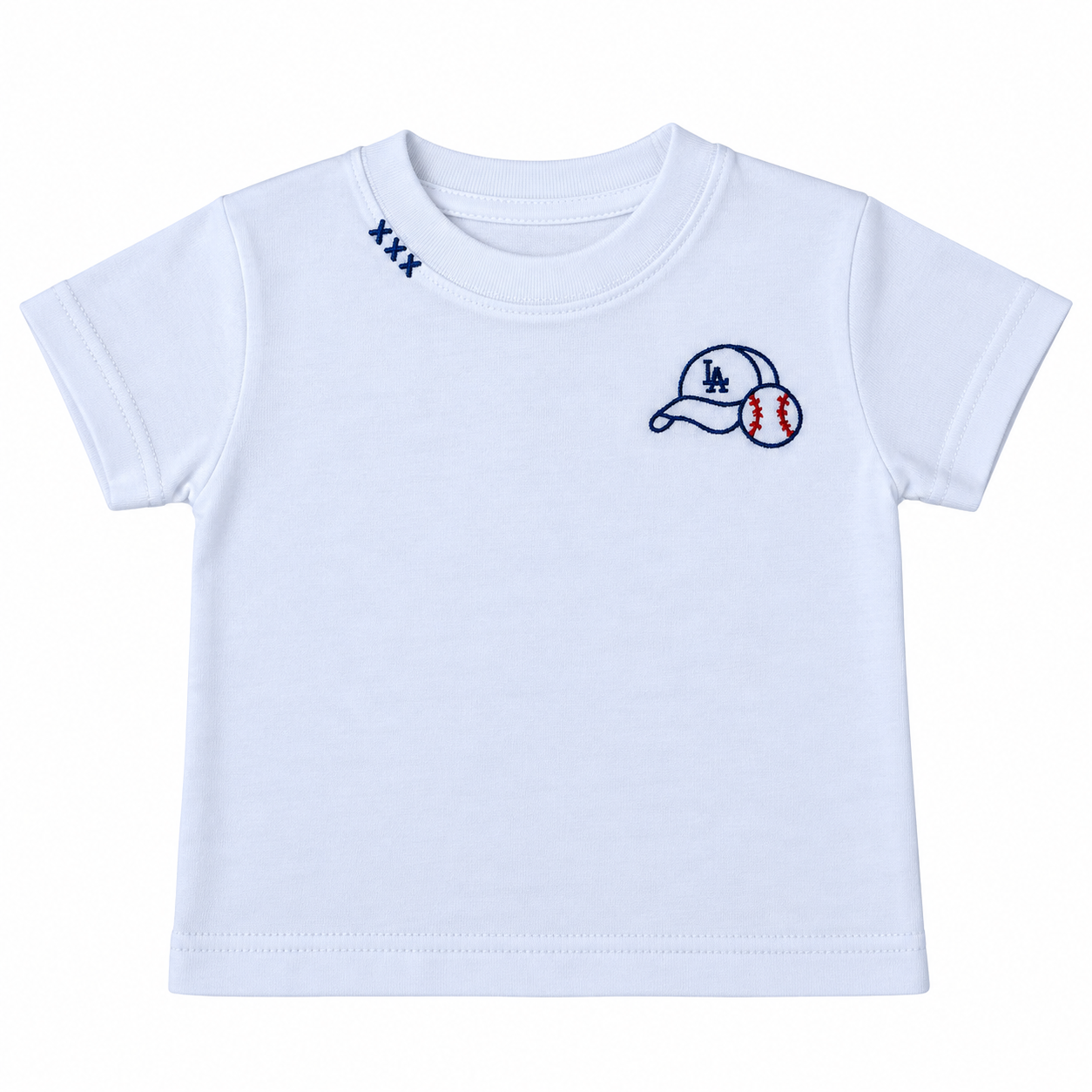 LA BASEBALL HAT EMBROIDERED TSHIRT (PREORDER)