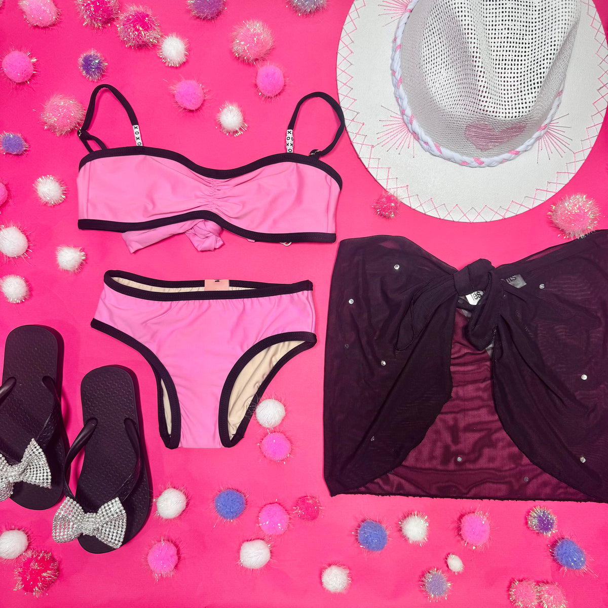 XOXO BEADED TWO PIECE BIKINI