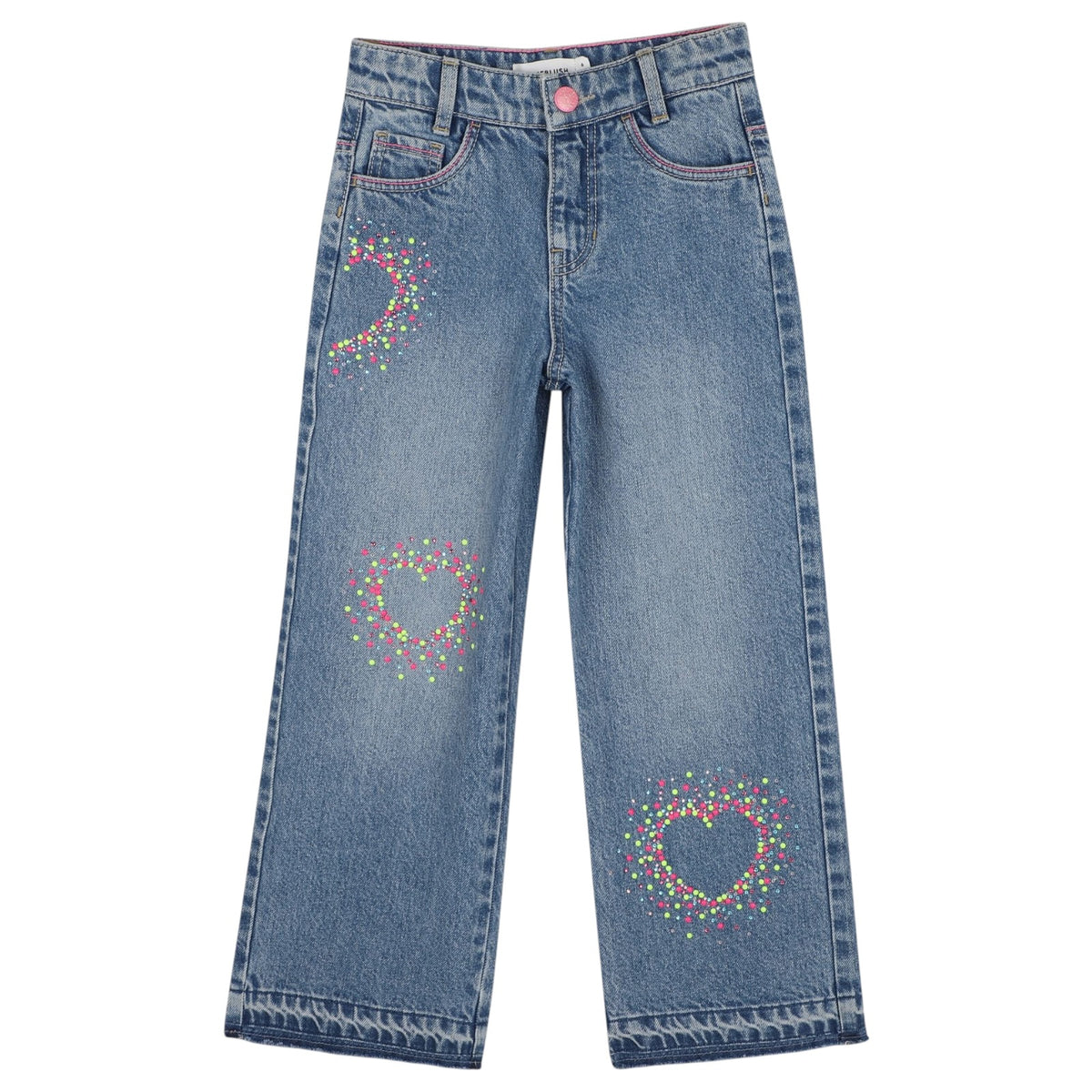 NEON HEART STONE DENIM PANTS (PREORDER)