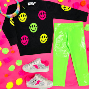 NEON SMILEY FACE SWEATER