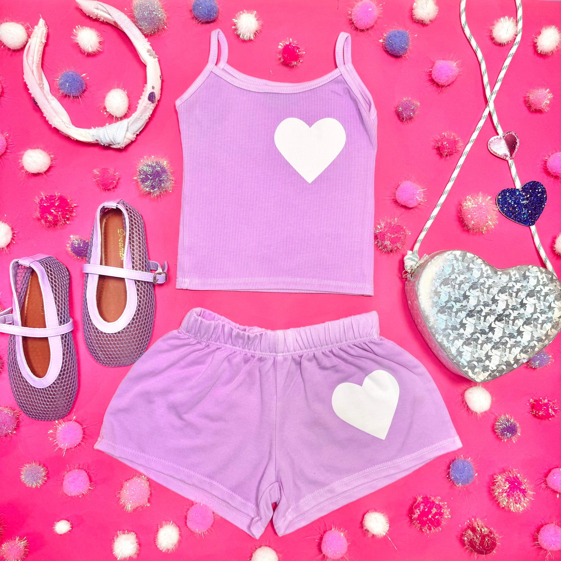 HEART RIBBED TANK TOP