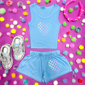 MINI NEON STARS RIBBED TANK TOP