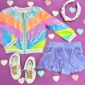 CHEVRON SEQUIN JACKET - JACKETS