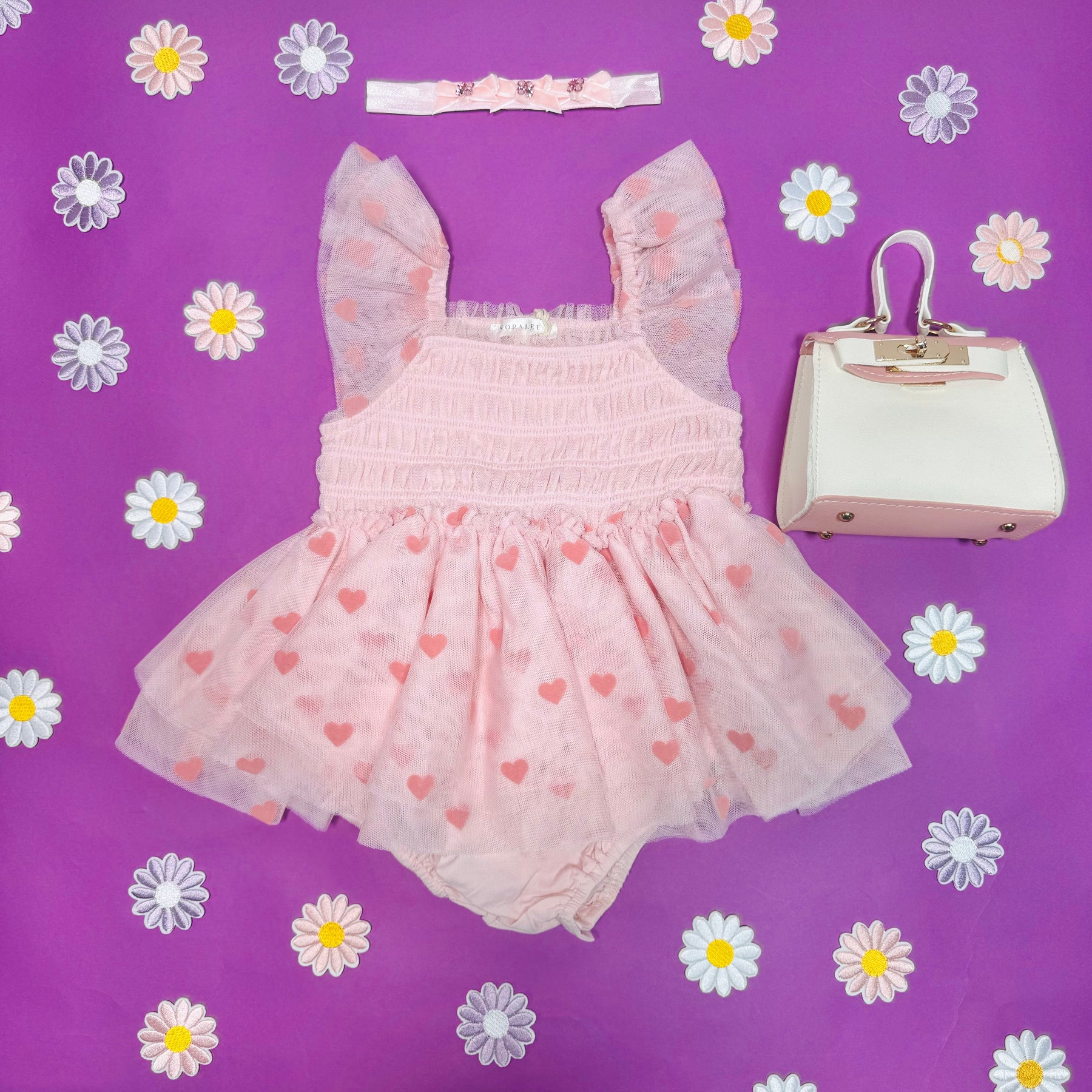 Heart Pattern Tulle Tutu Dress | Noralee 6M / Pink Heart Pattern Tulle Tutu Dress | Noralee 6M / Pink