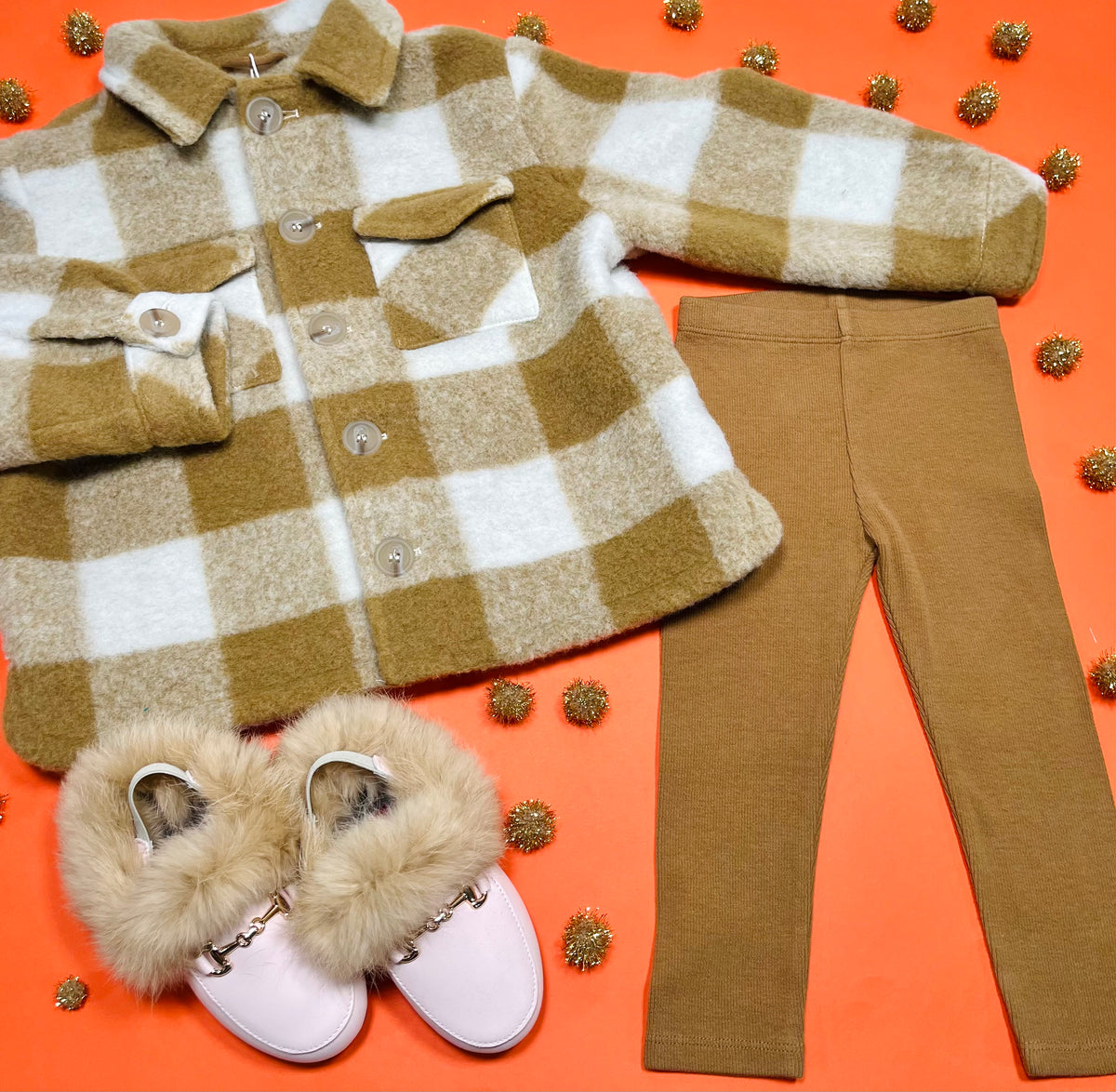 SHEARLING CHECKERED CHORE COAT (UNISEX)