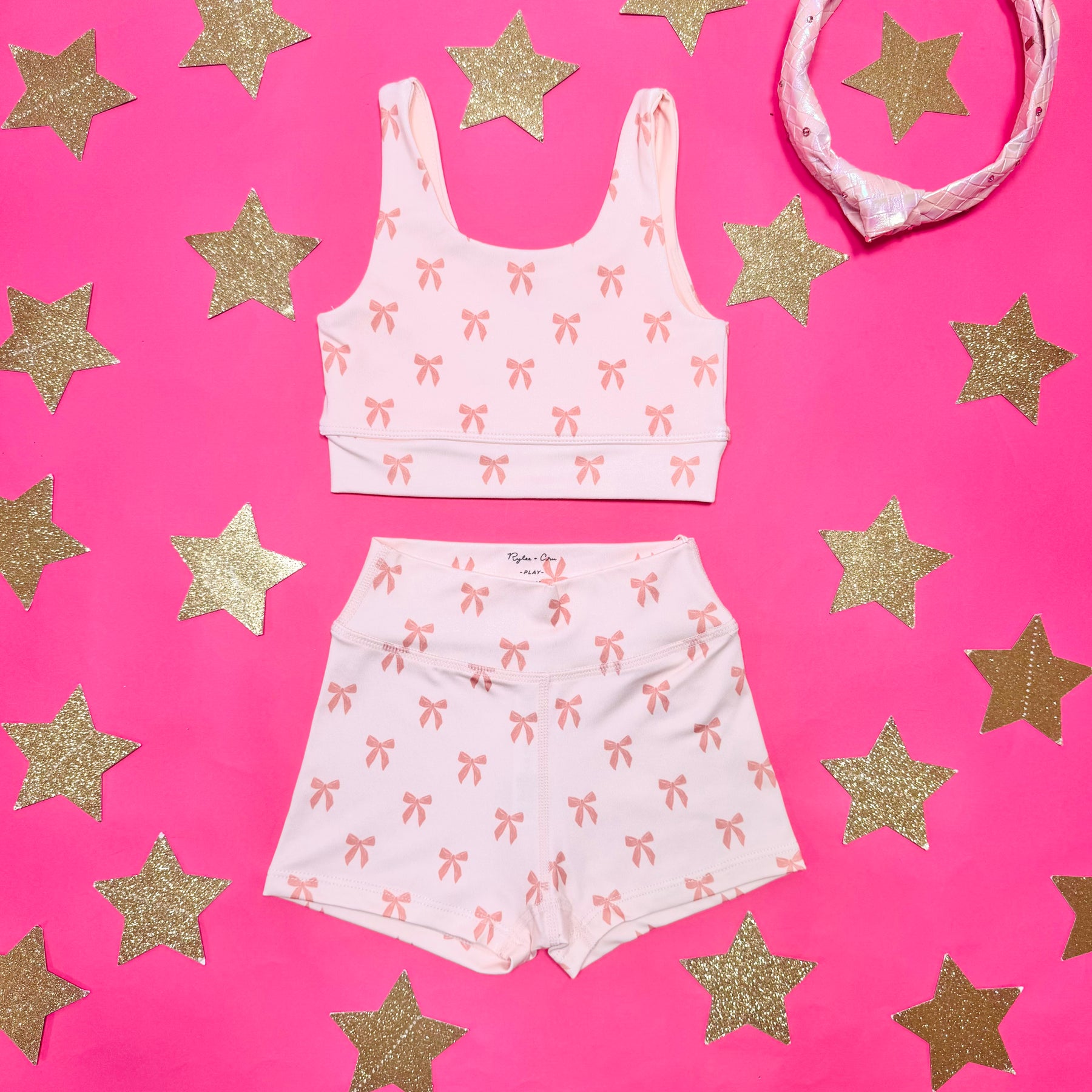 BOW SHORTIE BIKER SHORTS - RYLEE + CRU - SHORTS