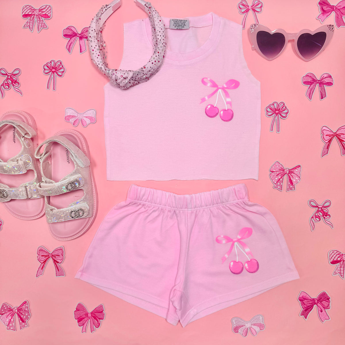 CHERRIES BOWS TANK TOP - TANK TOPS